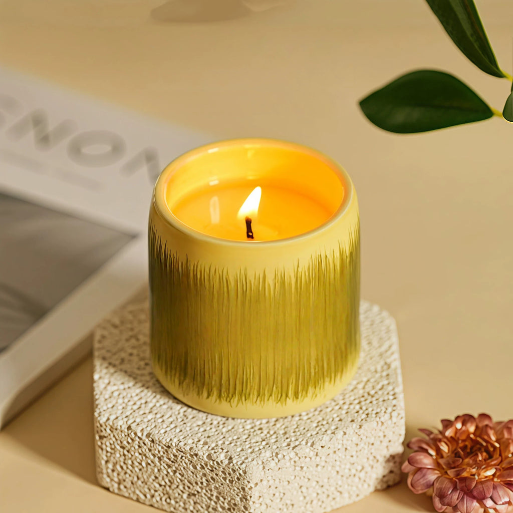 Natural Herbal Candle · Longjing Tea Scent | Enhance focus | Work, Study & Meditation Companion | Handmade Candle | Christmas & Birthday Gift