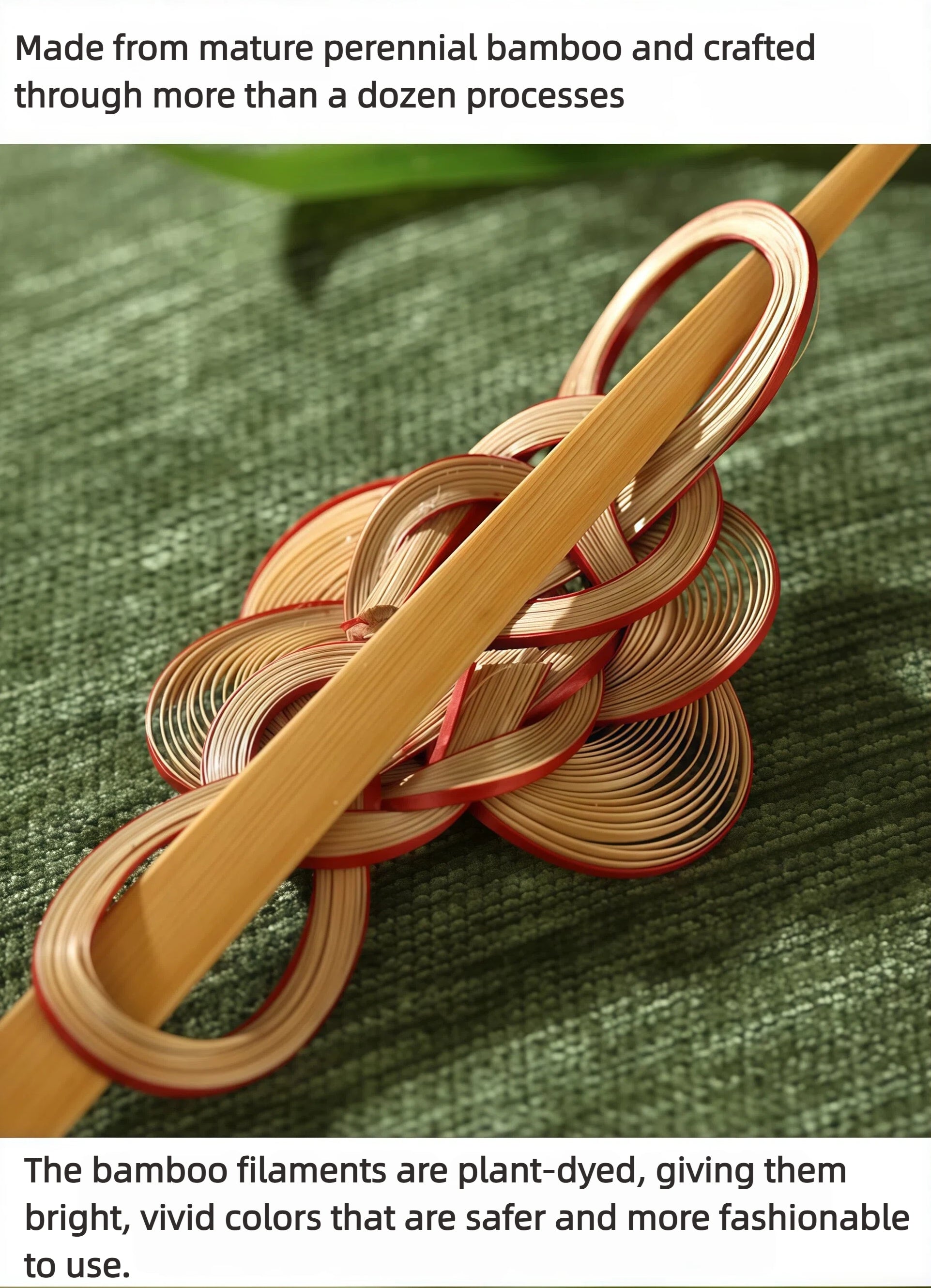 Bamboo-Woven Hairpin – Lightweight, Nature, Eco-Friendly -  Handmade Accessories - Fashion Gift