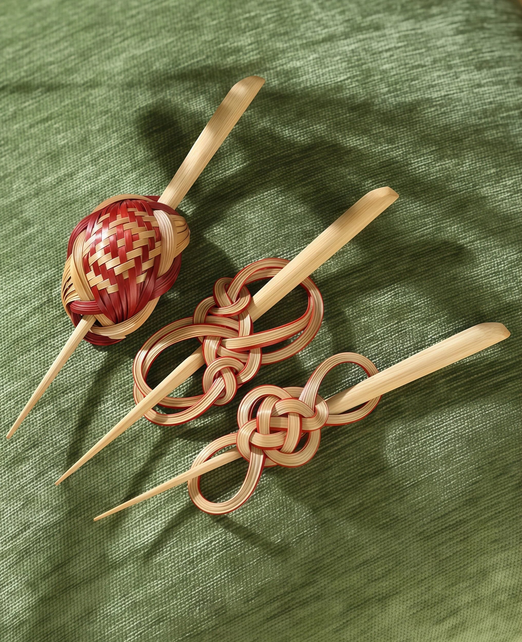 Bamboo-Woven Hairpin – Lightweight, Nature, Eco-Friendly -  Handmade Accessories - Fashion Gift