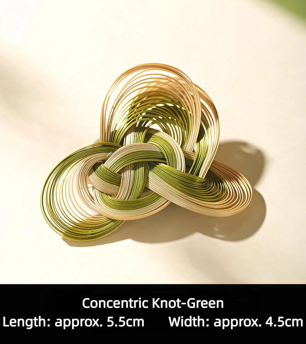 Handmade Bamboo-Woven Brooch (Hot sale) - Lightweight Eco-Friendly Bamboo Fiber, Plant-Dyed Design - Fashion Gift