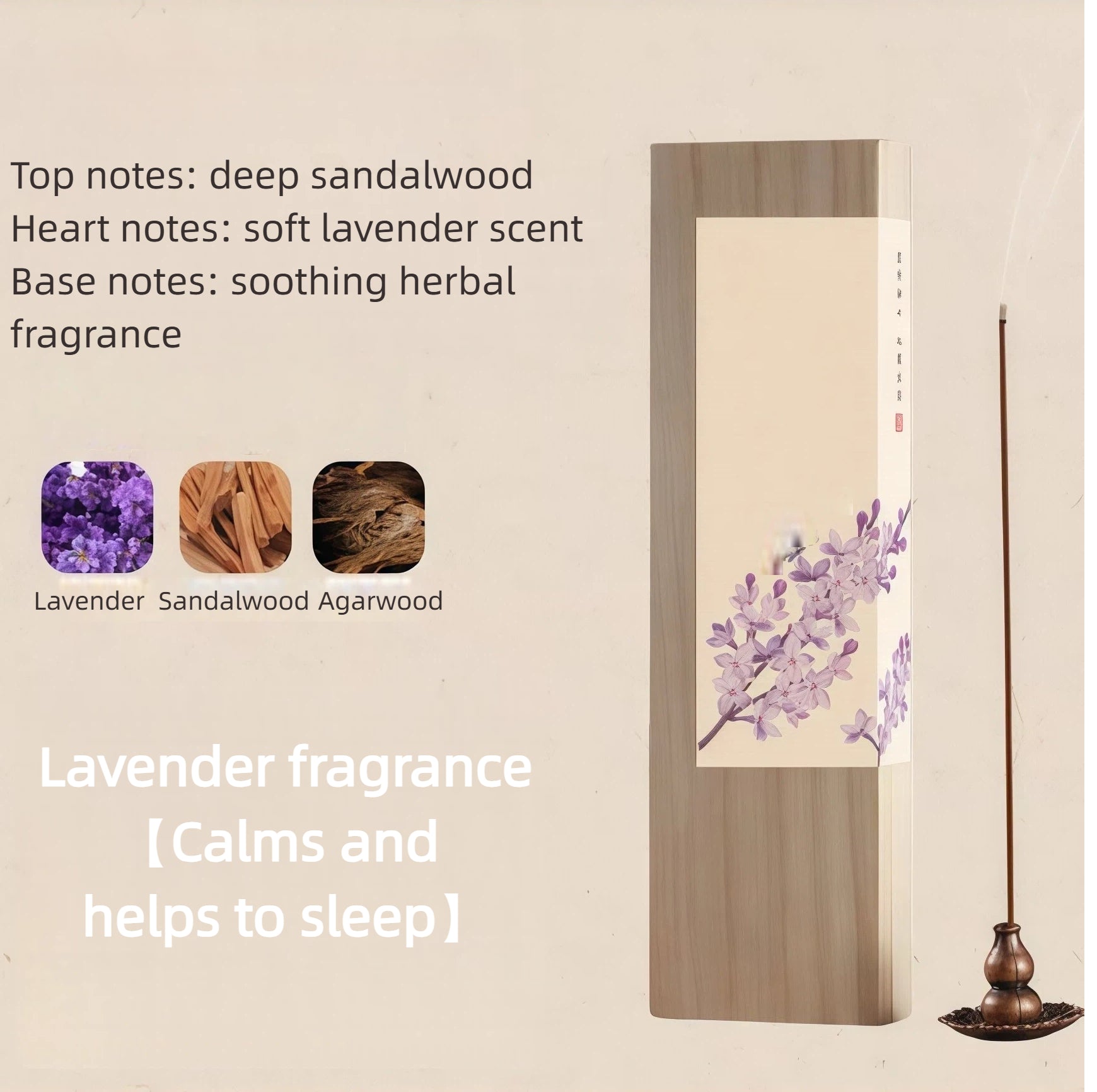Natural Floral Sandalwood & Agarwood Incense | Free Incense Holder | Meditation, Yoga & Home Fragrance  | Gift