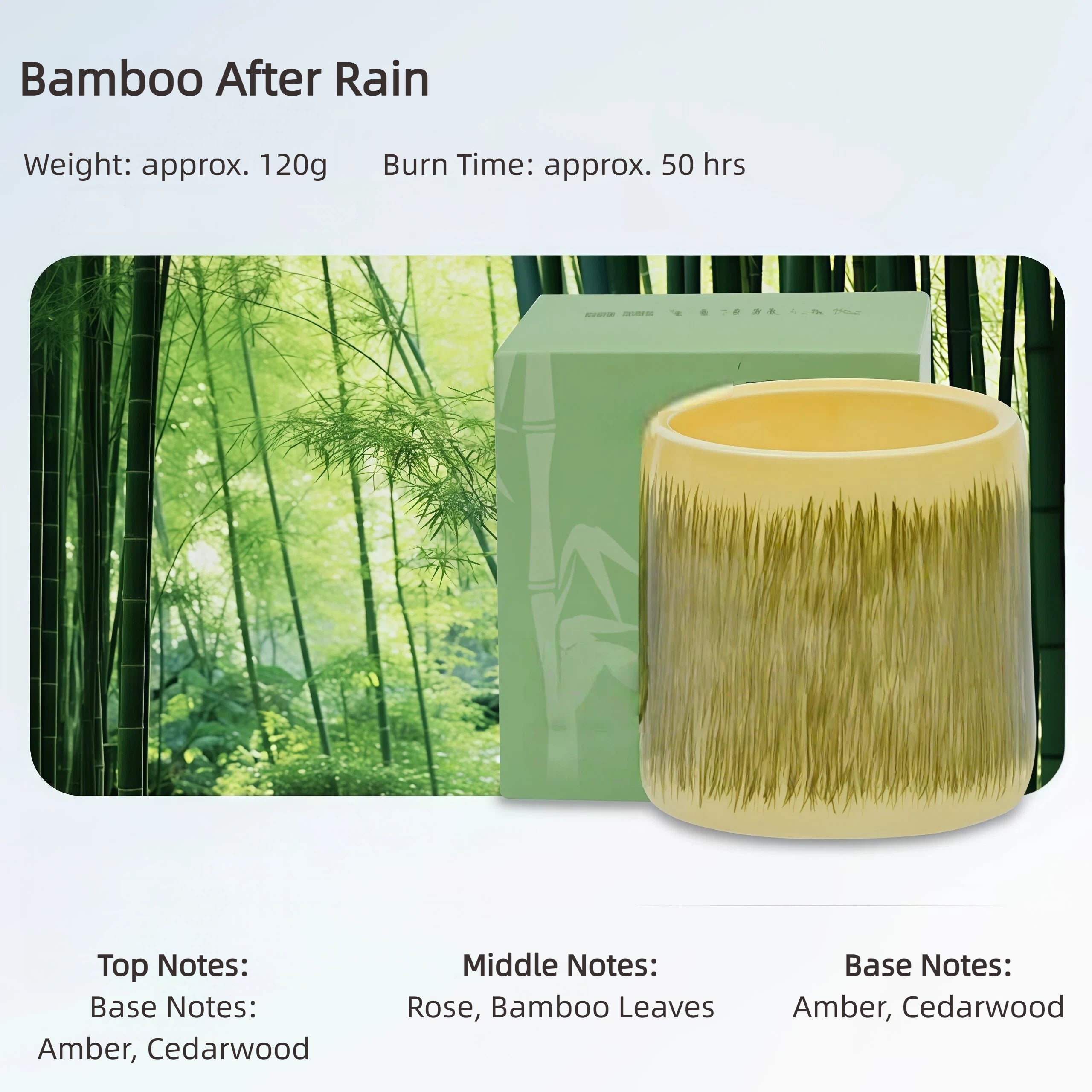 Natural Herbal Candle · Bamboo Scent | Relax & Calm | Yoga & Meditation Companion | Handmade Candle | Christmas & Birthday Gift