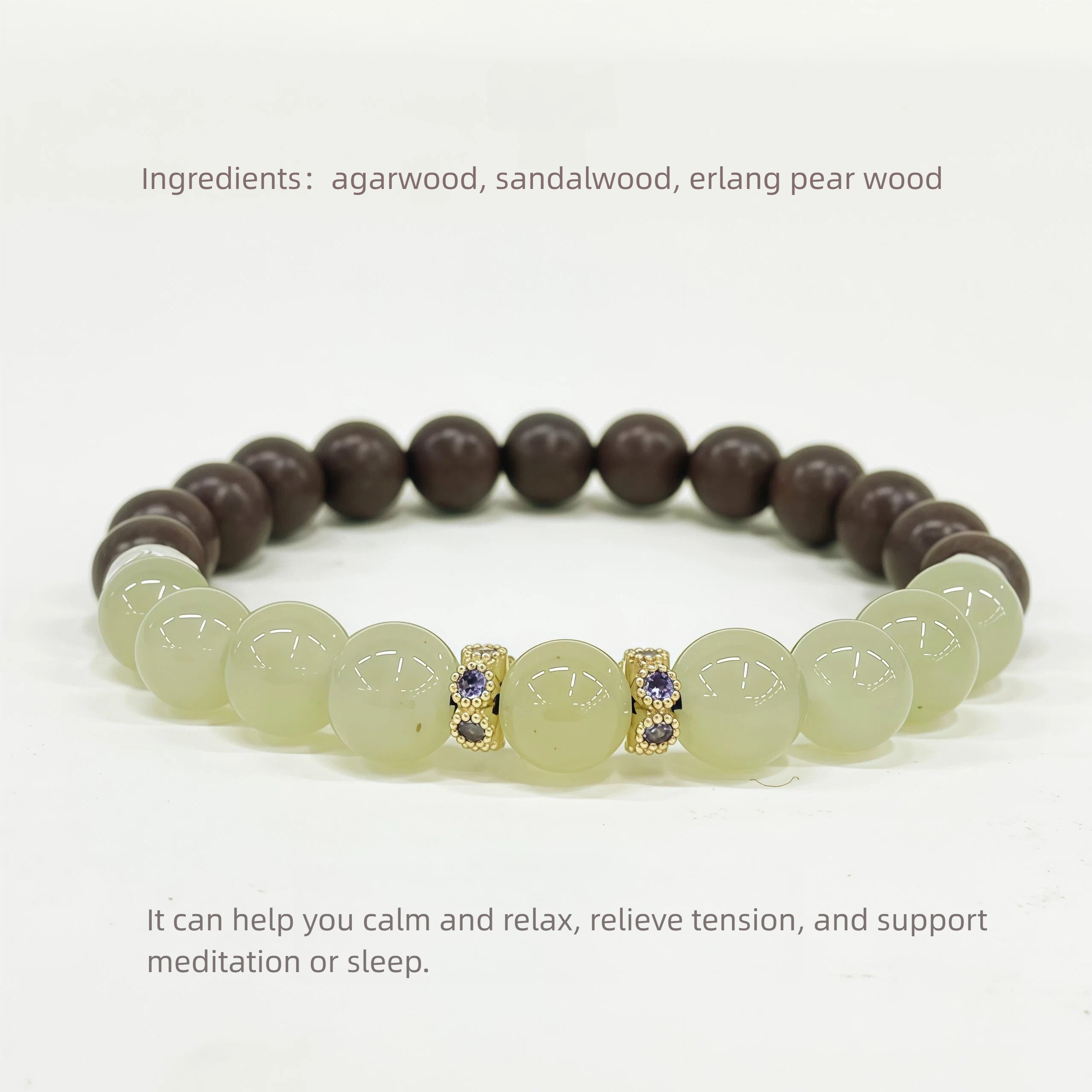 Natural Herbal Aroma Bead Bracelet | Traditional Fragrance Craft | Calm, Relief Pressure,Sleeping & Meditation | Fashion Accessory |  Birthday gift---GREEN