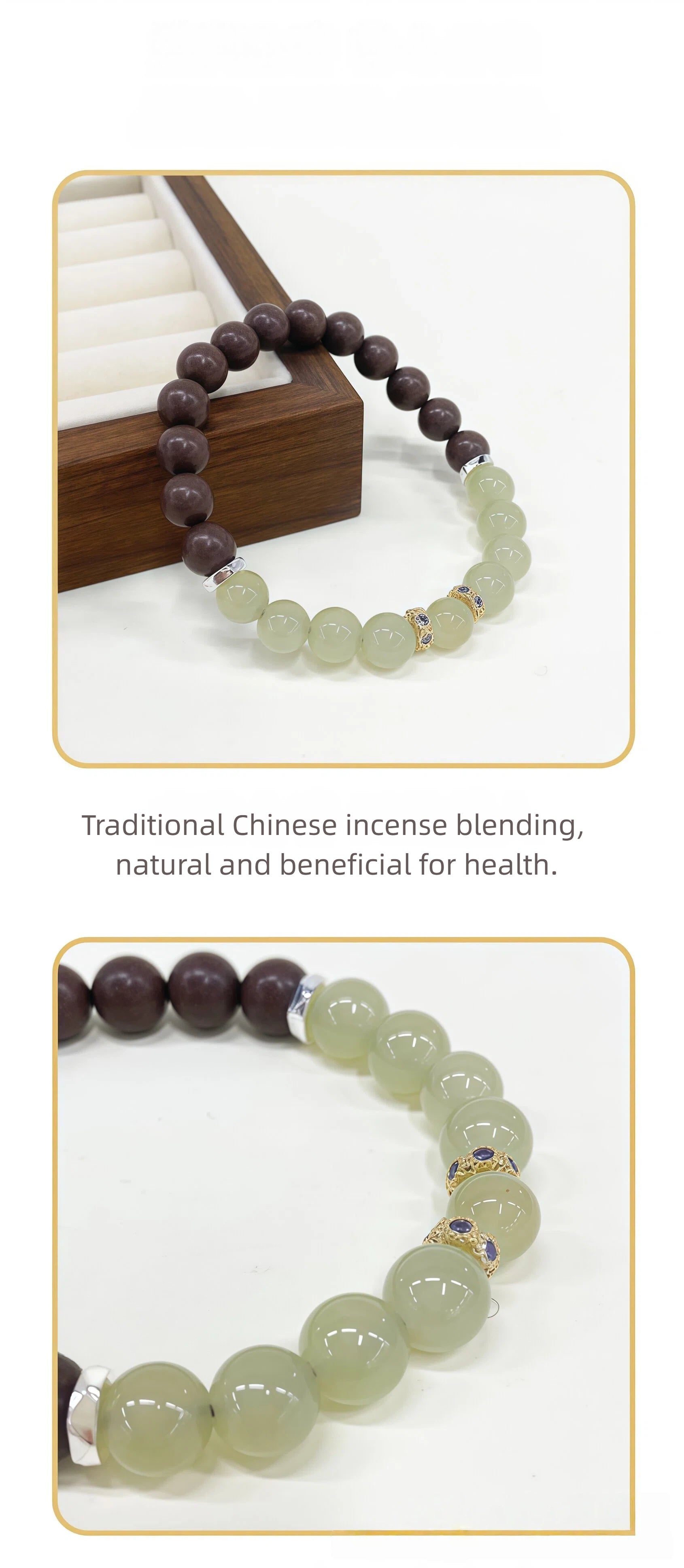 Natural Herbal Aroma Bead Bracelet | Traditional Fragrance Craft | Calm, Relief Pressure,Sleeping & Meditation | Fashion Accessory |  Birthday gift---GREEN