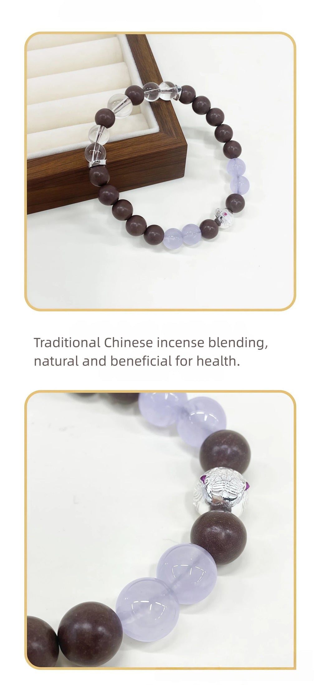 Natural Herbal Aroma Bead Bracelet | Traditional Fragrance Craft | Calm, Relief Pressure,Sleeping & Meditation | Fashion Accessory | Birthday gift---PURPLE