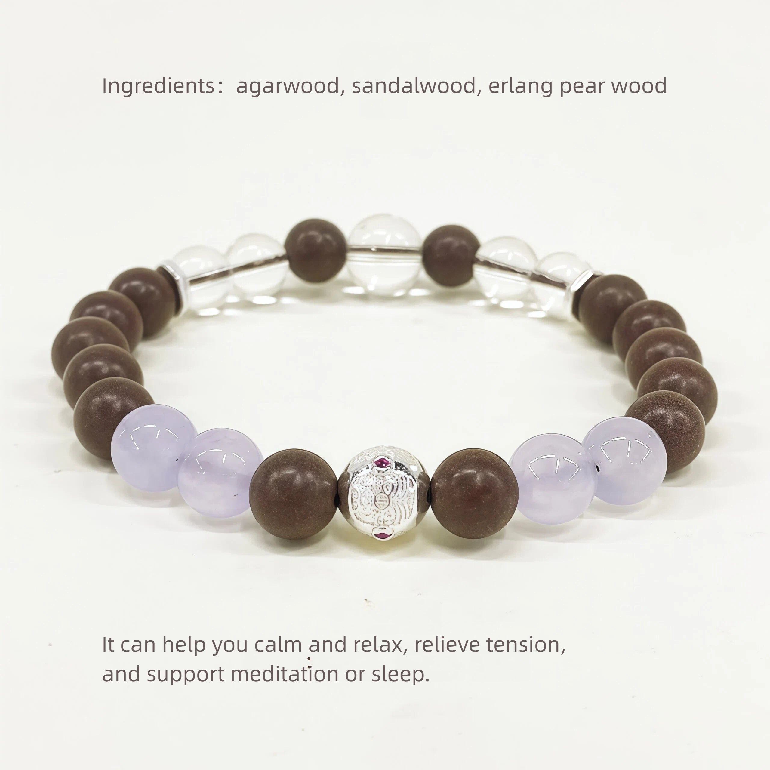 Natural Herbal Aroma Bead Bracelet | Traditional Fragrance Craft | Calm, Relief Pressure,Sleeping & Meditation | Fashion Accessory | Birthday gift---PURPLE