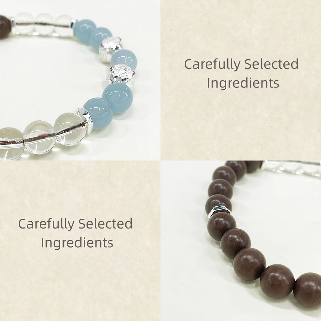 Pulsera de cuentas con aroma a hierbas naturales | Fragancia artesanal tradicional | Calma, concentración y meditación | Accesorio de moda | Regalo de Navidad y cumpleaños - AZUL